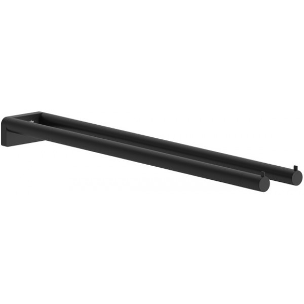 Towel 44,1cm Fixed double material: Brass, color: Black surface: Matt Towel rails