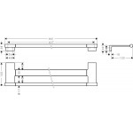 Towel 66,1cm Fixed double material: Brass, color: Chrome surface: Glossy Towel rails