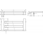 Shelve with tower holder 66,1cm material: Brass, color: White surface: Matt Shelves with tower holder