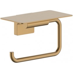 Paper holder with shelf material: Brass, color: Bronze surface: Brushed Toilet paper holders