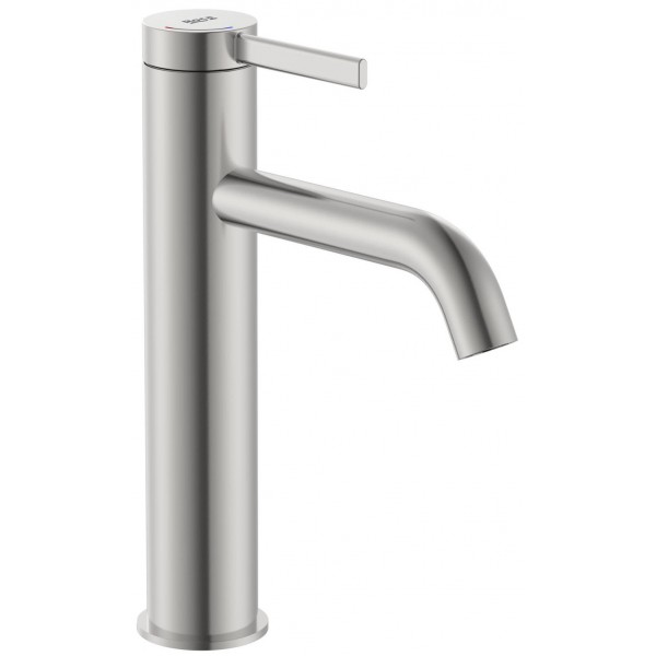 Wash basin tap Deck-mounted material: Brass mixer With push-open waste set Μ size, color: Chrome surface: Brushed Deck-mounted