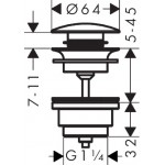 Waste Valve Without overflow material: Brass surface: Brushed, color: Black Waste overflows