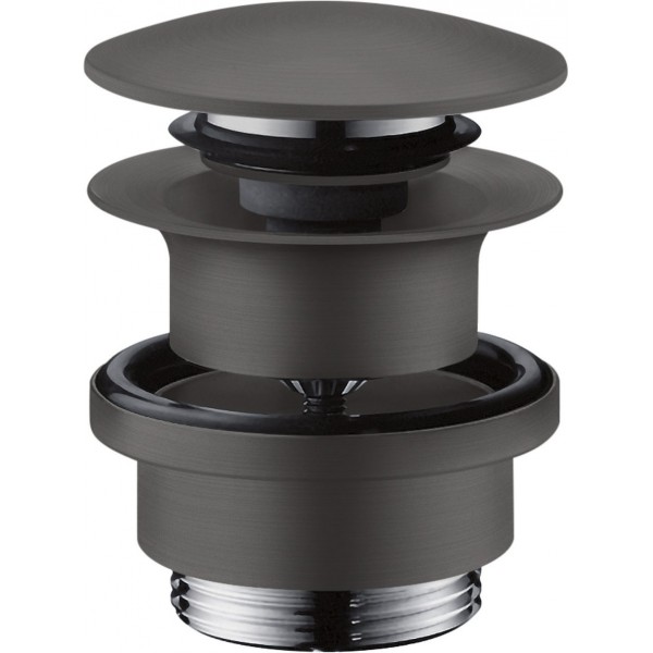Waste Valve Without overflow material: Brass surface: Brushed, color: Black Waste overflows