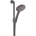 Βέργα ντους 90cm από ορείχαλκο 3 ροών, Brushed Black Chrome με τηλέφωνο & σπιράλ, χρώμα: Μαύρο επιφάνεια: Βουρτσισμένη Βέργες ντους