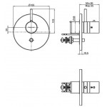 Shower tap Wall-mounted external part 2 way material: Brass thermostatic With plate without hand shower, hose and holder, color: Chrome surface: Glossy Wall-mounted - external part