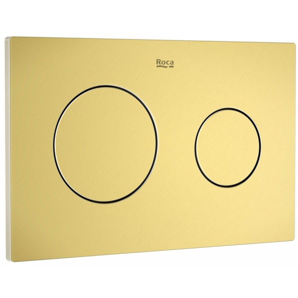 Πλακέτα εντοιχιζόμενου καζανακίου Brushed Brass από μέταλλο διπλής ενέργειας μηχανικά με ντίζα, χρώμα: Χρυσό επιφάνεια: Βουρτσισμένη Πλακέτα εντοιχιζόμενου καζανακίου Brushed Brass από μέταλλο διπλής ενέργειας μηχανικά με ντίζα, χρώμα: Χρυσό επιφάνεια: Βουρτσισμένη