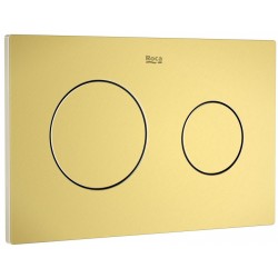Πλακέτα εντοιχιζόμενου καζανακίου Brushed Brass από ABS διπλής ενέργειας μηχανικά με ντίζα, χρώμα: Χρυσό επιφάνεια: Βουρτσισμένη Πλακέτες