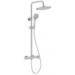 Shower tap with showerpipe and overhead shower Wall-mounted material: Brass mixer, color: Chrome surface: Glossy Wall-mounted exposed with showerpipe and overhead shower Shower tap with showerpipe and overhead shower Wall-mounted material: Brass mixer, color: Chrome surface: Glossy Wall-mounted exposed with showerpipe and overhead shower