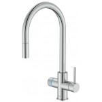 Kitchen tap Deck-mounted material: Brass with shower with water filter, color: Chrome surface: Glossy Deck-mounted Kitchen tap Deck-mounted material: Brass with shower with water filter, color: Chrome surface: Glossy Deck-mounted