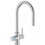 Kitchen tap Deck-mounted material: Brass With Pull-Out Spray 1 jet with water filter, color: Chrome surface: Glossy Deck-mounted Kitchen tap Deck-mounted material: Brass With Pull-Out Spray 1 jet with water filter, color: Chrome surface: Glossy Deck-mounted
