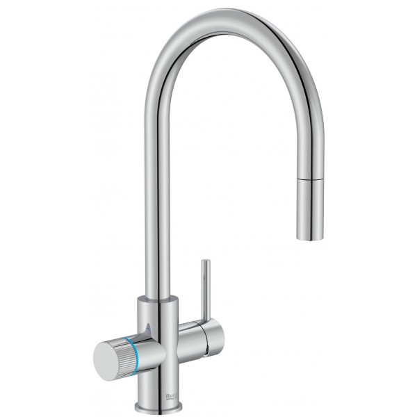 Kitchen tap Deck-mounted material: Brass With Pull-Out Spray 1 jet with water filter, color: Chrome surface: Glossy Deck-mounted Kitchen tap Deck-mounted material: Brass With Pull-Out Spray 1 jet with water filter, color: Chrome surface: Glossy Deck-mounted