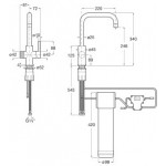 Kitchen tap Deck-mounted material: Brass with water filter, color: Chrome surface: Brushed Deck-mounted Kitchen tap Deck-mounted material: Brass with water filter, color: Chrome surface: Brushed Deck-mounted