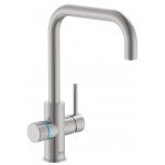 Kitchen tap Deck-mounted material: Brass with water filter, color: Chrome surface: Brushed Deck-mounted Kitchen tap Deck-mounted material: Brass with water filter, color: Chrome surface: Brushed Deck-mounted