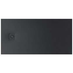 Ντουζιέρα ορθογώνια 170x80x3,2 από συνθετικό με κάλυμμα βαλβίδας, Stonex, χρώμα: Μαύρο επιφάνεια: Ματ Ορθογώνιες
