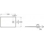Ντουζιέρα ορθογώνια 120x80x2,9 από συνθετικό με κάλυμμα βαλβίδας, Stonex, Slate, χρώμα: Γκρι επιφάνεια: Ματ Ορθογώνιες