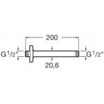 Βραχίονας 18cm Brushed Brass οροφής από ορείχαλκο, χρώμα: Χρυσό επιφάνεια: Βουρτσισμένη Βραχίονες κεφαλής ντους
