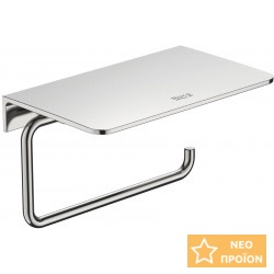 Χαρτοθήκη με ράφι από ορείχαλκο Stainless Steel Finish, χρώμα: Χρωμέ επιφάνεια: Βουρτσισμένη Χαρτοθήκες