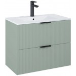 Furniture base with washbasin 81,5x46,5x63,5 material: Wood composite 1 basin wall mounted, color: Green Cabinets with wash basin