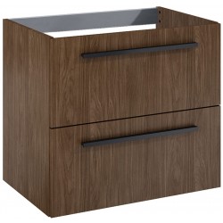 Furniture base with washbasin 61,5x39,5 material: Wood composite 1 basin wall mounted, color: Walnut wood Cabinets with wash basin