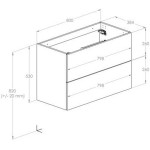 Furniture base without washbasin 81,5x39,5 material: Wood composite wall mounted, color: Walnut wood Cabinets without wash basin Furniture base without washbasin 81,5x39,5 material: Wood composite wall mounted, color: Walnut wood Cabinets without wash basin
