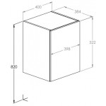 Ντουλάπι 40x38,4x52,2 από ξύλο συνθετικό πλευρικό, Glossy White, χρώμα: Ξύλο Λευκό Ντουλάπι 40x38,4x52,2 από ξύλο συνθετικό πλευρικό, Glossy White, χρώμα: Ξύλο Λευκό