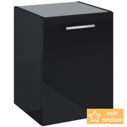 Ντουλάπι 40x38,4x52,2 από ξύλο συνθετικό πλαυρικό, Glossy Black, χρώμα: Μαύρο