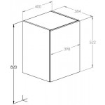 Ντουλάπι 40x38,4x52,2 από ξύλο συνθετικό πλευρικό, Rural Oak, χρώμα: Ξύλο Δρυς
