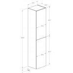 Column cabinet 40x35,2x180 material: Wood composite, color: White Columns