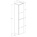 Column cabinet 40x35,2x180 material: Wood composite, color: Black Columns