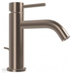 Wash basin tap Deck-mounted material: Brass mixer S size With pop-up waste set H15,6cm Brushed Moka, color: Brown surface: Brushed Deck-mounted Wash basin tap Deck-mounted material: Brass mixer S size With pop-up waste set H15,6cm Brushed Moka, color: Brown surface: Brushed Deck-mounted