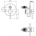 Shower tap Wall-mounted external part 2 way material: Brass mixer With plate without hand shower, hose and holder push button Brushed Moka Bronze, color: Brown surface: Brushed Wall-mounted - external part