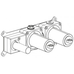 Shower tap Wall-mounted concealed part 2 way