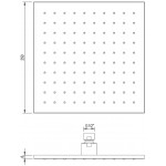 Shower head Wall-mounted / Ceiling-mounted 25x25 material: Inox, style: 1 spray, color: Chrome surface: Brushed Overhead showers