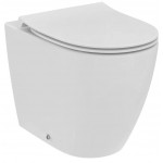 Floor standing toilet & toilet seat soft closing, style: Sandwich back to wall horizontal outlet p Self-Cleaning / Rimless Slim HydroTwist, Back to Wall 53x34x40 surface: Glossy, color: White Floor standing Floor standing toilet & toilet seat soft closing, style: Sandwich back to wall horizontal outlet p Self-Cleaning / Rimless Slim HydroTwist, Back to Wall 53x34x40 surface: Glossy, color: White Floor standing