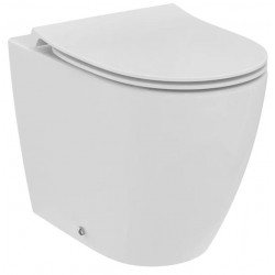 Floor standing toilet & toilet seat soft closing, style: Sandwich back to wall horizontal outlet p Self-Cleaning / Rimless Slim HydroTwist, Back to Wall 53x34x40 surface: Glossy, color: White Floor standing