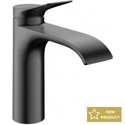 Wash basin tap Deck-mounted material: Brass mixer Without waste Μ size, color: Black surface: Brushed Deck-mounted