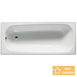Μπανιέρα ορθογώνια 170x70 από χάλυβα, χρώμα: Λευκό χωρίς λαβές επιφάνεια: Γυαλιστερή