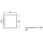Ντουζιέρα τετράγωνη 90x90x2,8 από συνθετικό Superslim, Stonex, χρώμα: Λευκό επιφάνεια: Ματ Τετράγωνες