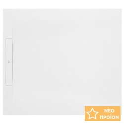 Ντουζιέρα τετράγωνη 90x90x2,8 από συνθετικό Superslim, Stonex, χρώμα: Λευκό επιφάνεια: Ματ Τετράγωνες