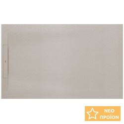 Ντουζιέρα ορθογώνια 140x80x3,2 από συνθετικό Superslim, Stonex, Beige, χρώμα: Μπεζ επιφάνεια: Ματ Ορθογώνιες