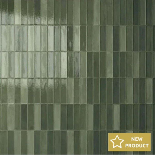 Brick 6x24 Italy 1st choice surface: Glossy Lucido, hue: Green Brick look tiles Brick 6x24 Italy 1st choice surface: Glossy Lucido, hue: Green Brick look tiles