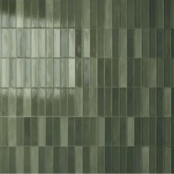 Brick 6x24 Italy 1st choice surface: Glossy Lucido, hue: Green Brick look tiles