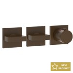 Shower tap Wall-mounted external part 2 way 3 holes material: Brass thermostatic with separate exits without hand shower, hose and holder Dark Bronze, color: Bronze surface: Brushed Wall-mounted - external part