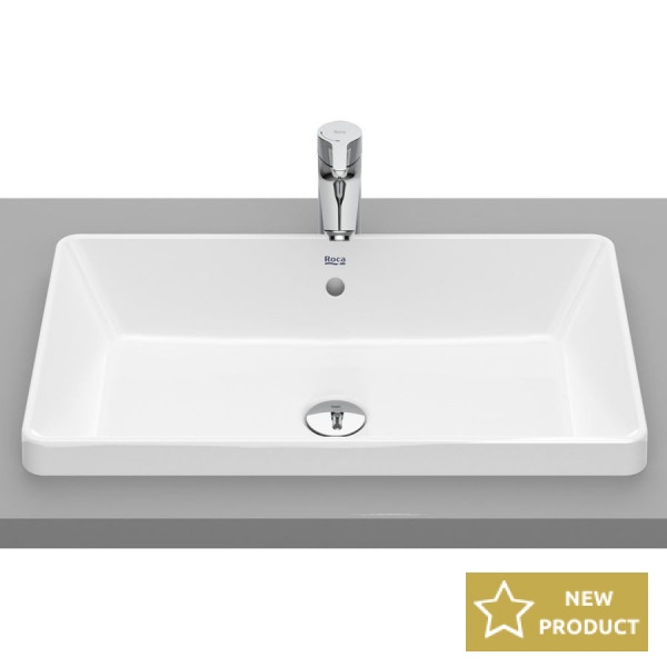 Washbasin Built-in 60x37 material: Porcelain With overflow Without hole, color: White surface: Glossy Built-in