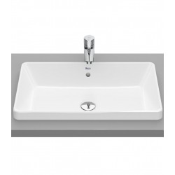 Washbasin Built-in 60x37 material: Porcelain With overflow Without hole, color: White surface: Glossy Built-in
