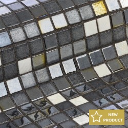 Mosaic 2,5x2,5 Spain, shape: Square 1st choice surface: Glossy, hue: Grey/Black Mosaics