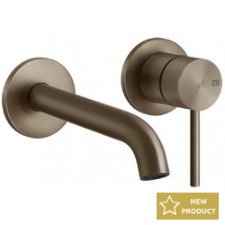 Wash basin tap Wall-mounted - external part 2 holes mixer Without waste, color: Brown 17,1-20,1cm material: Inox surface: Brushed Wall-mounted - external part