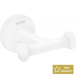 Hook double Flat wall mounted material: Brass, color: White surface: Matt Hooks Hook double Flat wall mounted material: Brass, color: White surface: Matt Hooks