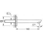 Spout (Nozzle) 18,3cm Wall-mounted material: Brass, color: Chrome surface: Glossy Bath spouts Spout (Nozzle) 18,3cm Wall-mounted material: Brass, color: Chrome surface: Glossy Bath spouts