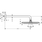 Shower head Wall-mounted 27x27 material: Brass, style: 1 spray, color: Chrome surface: Glossy Overhead showers
